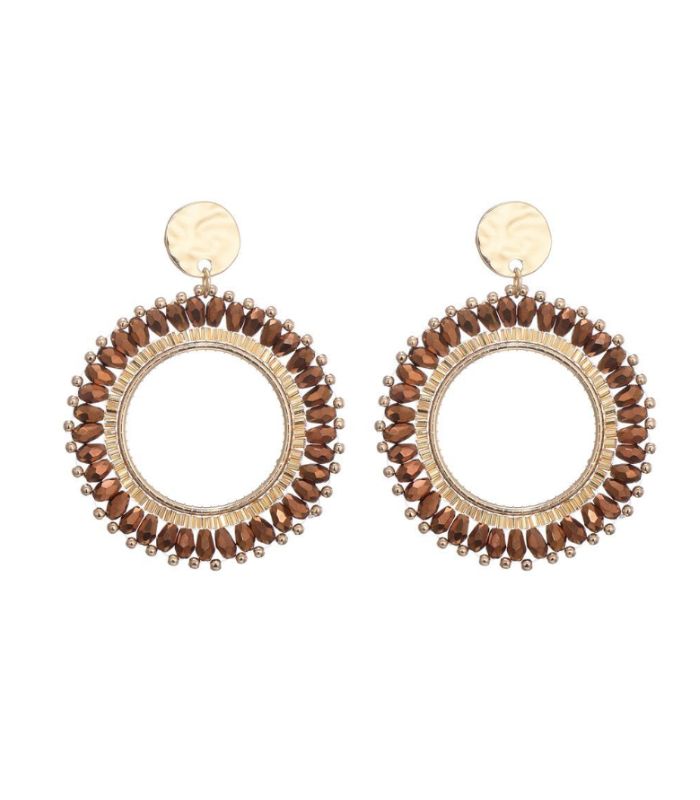 Statement Oorbellen - Earrings - Brown